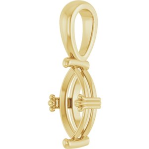 18K Yellow Gold 10x5 mm Marquise Pendant Mounting – image 4