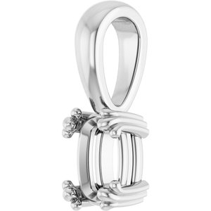 Continuum Sterling Silver 6.5x4.5 mm Elongated Cushion Pendant Mounting – image 4