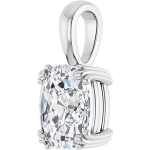 Platinum 10x8 mm Elongated Cushion Pendant Mounting – image 3