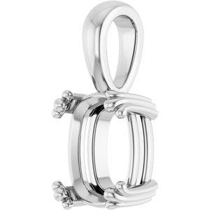Continuum Sterling Silver 10x8 mm Elongated Cushion Pendant Mounting – image 4