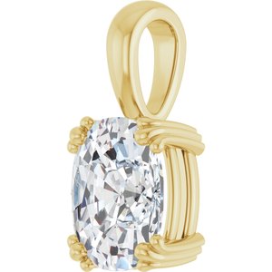 18K Yellow Gold 10x8 mm Elongated Cushion Pendant Mounting – image 3