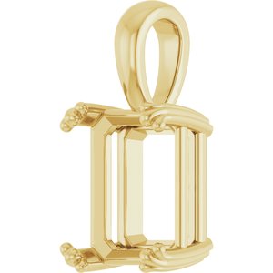 10K Yellow Gold 11x9 mm Emerald Pendant Mounting – image 4