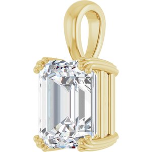 10K Yellow Gold 11x9 mm Emerald Pendant Mounting – image 3