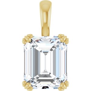 14K Yellow Gold 11x9 mm Emerald Pendant Mounting