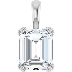 10K White Gold 11x9 mm Emerald Pendant Mounting