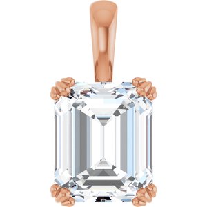 14K Rose Gold 11x9 mm Emerald Pendant Mounting