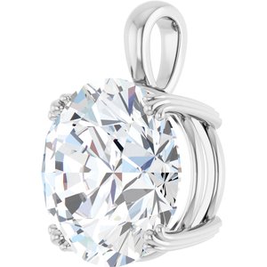10K White Gold 16 mm Round Pendant Mounting – image 3
