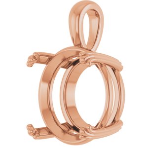 18K Rose Gold 16 mm Round Pendant Mounting – image 4