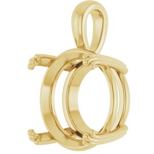 18K Yellow Gold 16 mm Round Pendant Mounting – image 4
