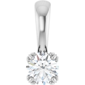 Sterling Silver 4.8 mm Round Pendant Mounting