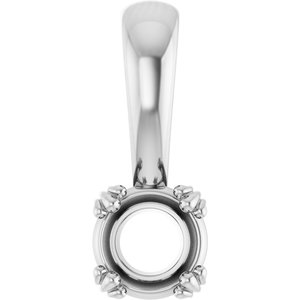 10K White Gold 4.8 mm Round Pendant Mounting – image 2