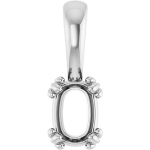 Sterling Silver 6.5x4.5 mm Elongated Cushion Pendant Mounting – image 2