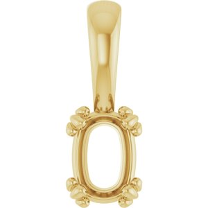 18K Yellow Gold 6.5x4.5 mm Elongated Cushion Pendant Mounting – image 2