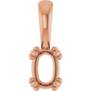 18K Rose Gold 6.5x4.5 mm Elongated Cushion Pendant Mounting – image 2