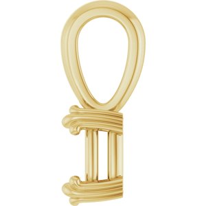 10K Yellow Gold 6.5x4.5 mm Elongated Cushion Pendant Mounting – image 6
