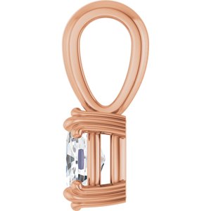 18K Rose Gold 6.5x4.5 mm Elongated Cushion Pendant Mounting – image 5