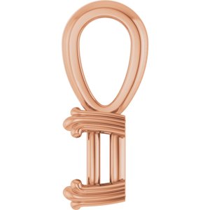 10K Rose Gold 6.5x4.5 mm Elongated Cushion Pendant Mounting – image 6