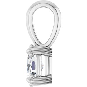 Sterling Silver 6.5x4.5 mm Elongated Cushion Pendant Mounting – image 5