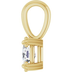 14K Yellow Gold 6.5x4.5 mm Elongated Cushion Pendant Mounting – image 5