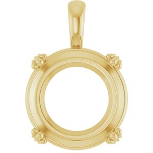 18K Yellow Gold 16 mm Round Pendant Mounting – image 2