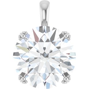 14K White Gold 16 mm Round Pendant Mounting