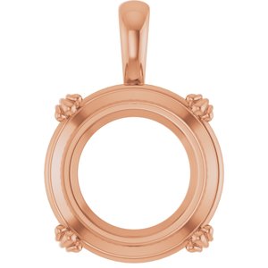 10K Rose Gold 16 mm Round Pendant Mounting – image 2