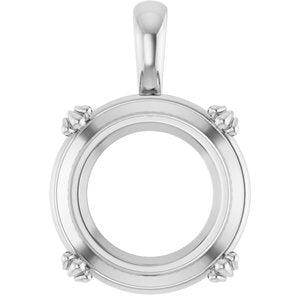 18K White Gold 16 mm Round Pendant Mounting – image 2