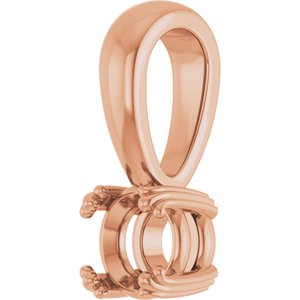 10K Rose Gold 4.8 mm Round Pendant Mounting – image 4