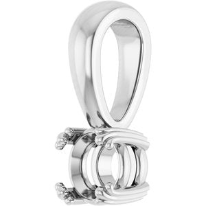 14K X1 White Gold 4.8 mm Round Pendant Mounting – image 4