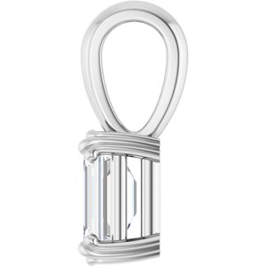 Platinum 6.5x4.5 mm Emerald Pendant Mounting – image 5