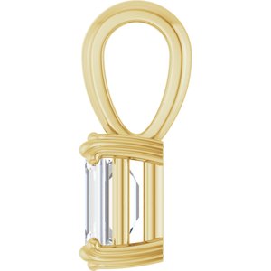 10K Yellow Gold 6.5x4.5 mm Emerald Pendant Mounting – image 5