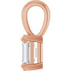 14K Rose Gold 6.5x4.5 mm Emerald Pendant Mounting – image 5