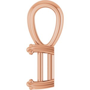 14K Rose Gold 6.5x4.5 mm Emerald Pendant Mounting – image 6