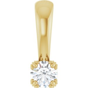 10K Yellow Gold 3.4 mm Round Pendant Mounting