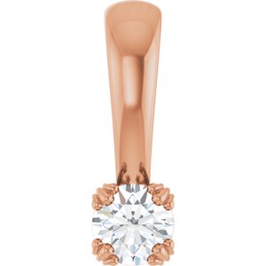 10K Rose Gold 3.4 mm Round Pendant Mounting