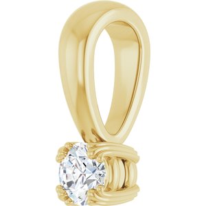 10K Yellow Gold 3.4 mm Round Pendant Mounting – image 3