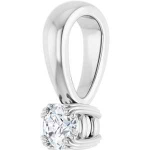 14K X1 White Gold 3.4 mm Round Pendant Mounting – image 3
