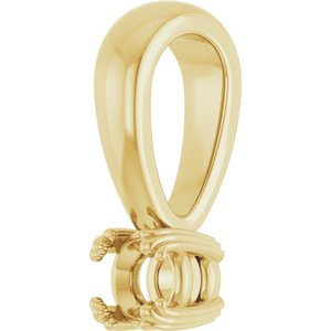 18K Yellow Gold 3.4 mm Round Pendant Mounting – image 4
