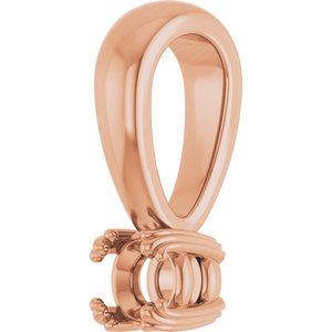 10K Rose Gold 3.4 mm Round Pendant Mounting – image 4