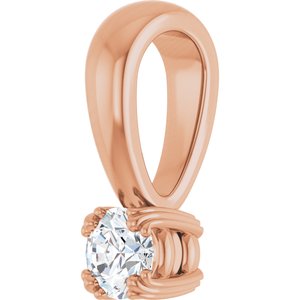 10K Rose Gold 3.4 mm Round Pendant Mounting – image 3