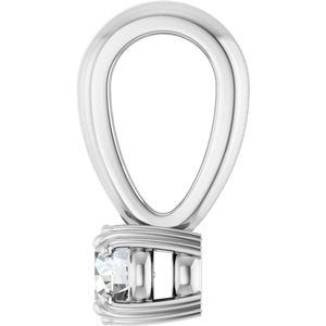 14K X1 White Gold 3.4 mm Round Pendant Mounting – image 5