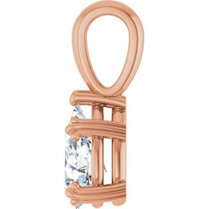 10K Rose Gold 9x5.5 mm Pear Pendant Mounting – image 5