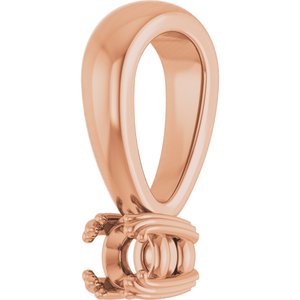 10K Rose Gold 3 mm Round Pendant Mounting – image 4
