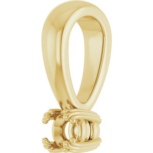 14K Yellow Gold 3 mm Round Pendant Mounting – image 4