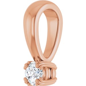 18K Rose Gold 3 mm Round Pendant Mounting – image 3