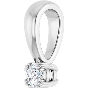 18K White Gold 3 mm Round Pendant Mounting – image 3