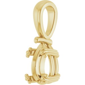 10K Yellow Gold 9x6 mm Pear Pendant Mounting – image 4