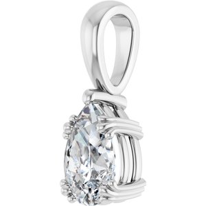 14K X1 White Gold 9x6 mm Pear Pendant Mounting – image 3