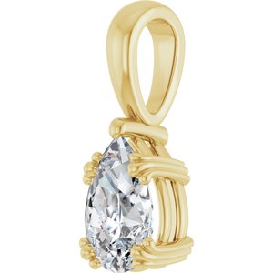 10K Yellow Gold 9x6 mm Pear Pendant Mounting – image 3