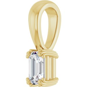 18K Yellow Gold 5x3 mm Emerald Pendant Mounting – image 3